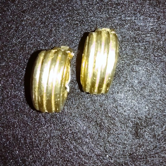 Golden Metal Band Clip-on Earrings - Picture 1 of 1